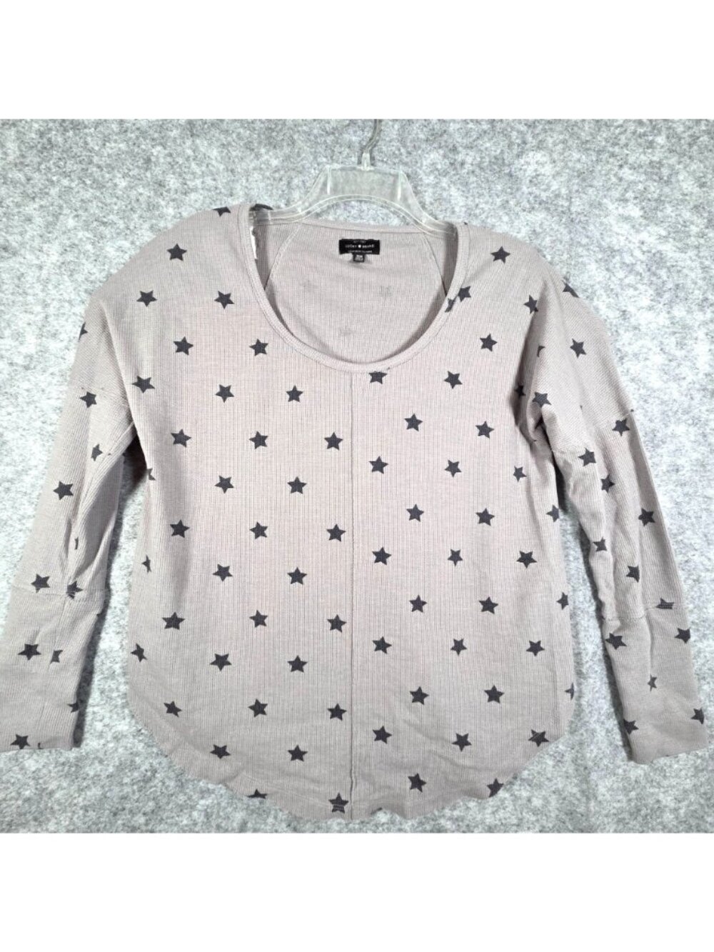 Lucky Brand Women's Long Sleeve Star Print Top Gray Size M - Picture 2 of 8